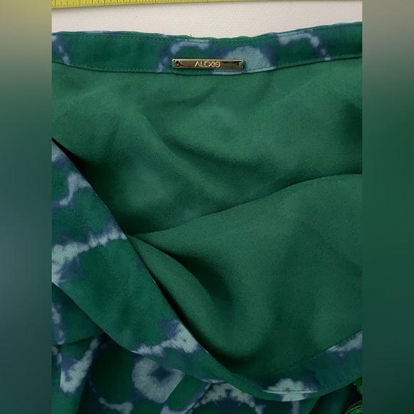 $410 ALEXIS Meadow maxi skirt tie-dye shibori chiffon emerald green M - Picture 10 of 13